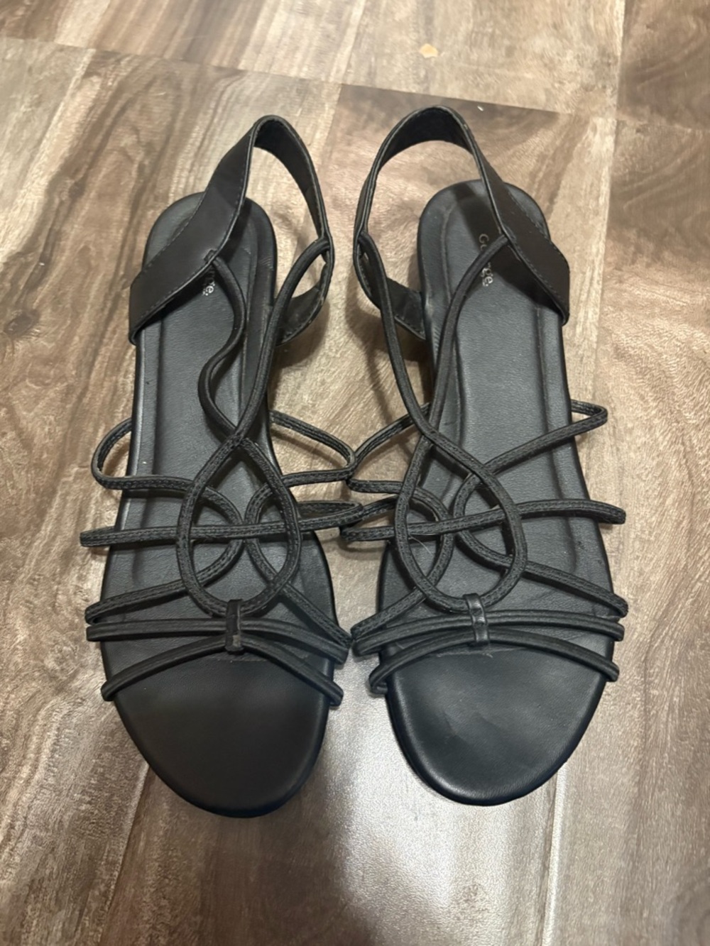 George Black Strappy Loop Sandals